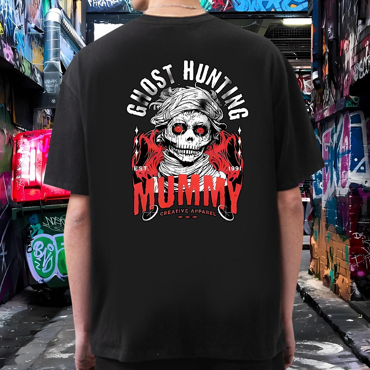 Free Shipping T Shirts Men 230g Pure Cotton skull Home Outdoor Plus Size Cartoon Breathable Men Tshirts Custom Wear