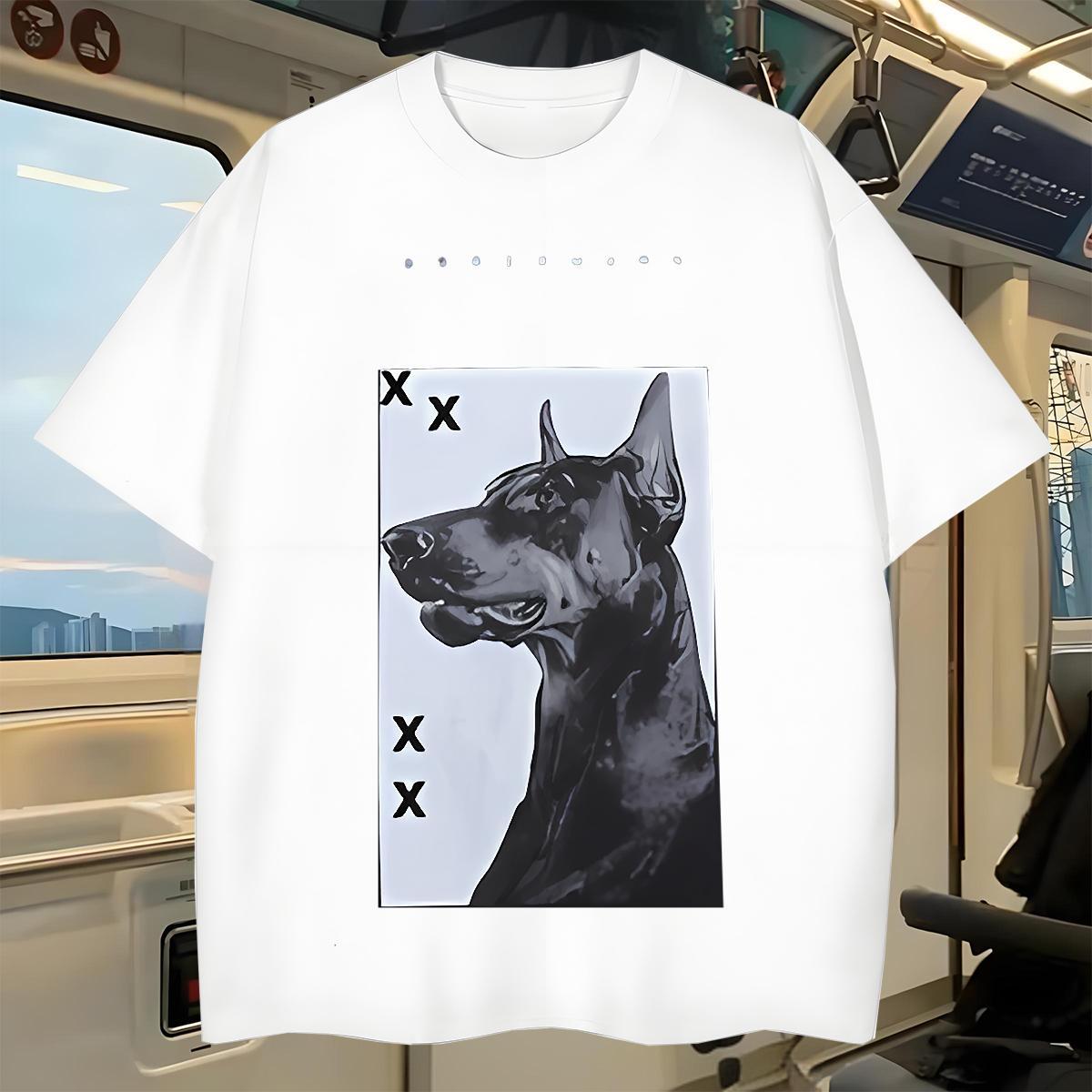 DIY Men Tops Tees dog Home Outdoor 230g Pure Cotton Wear Crew Neck Breathable Comfortable T Shirt For Man Custom Big Size