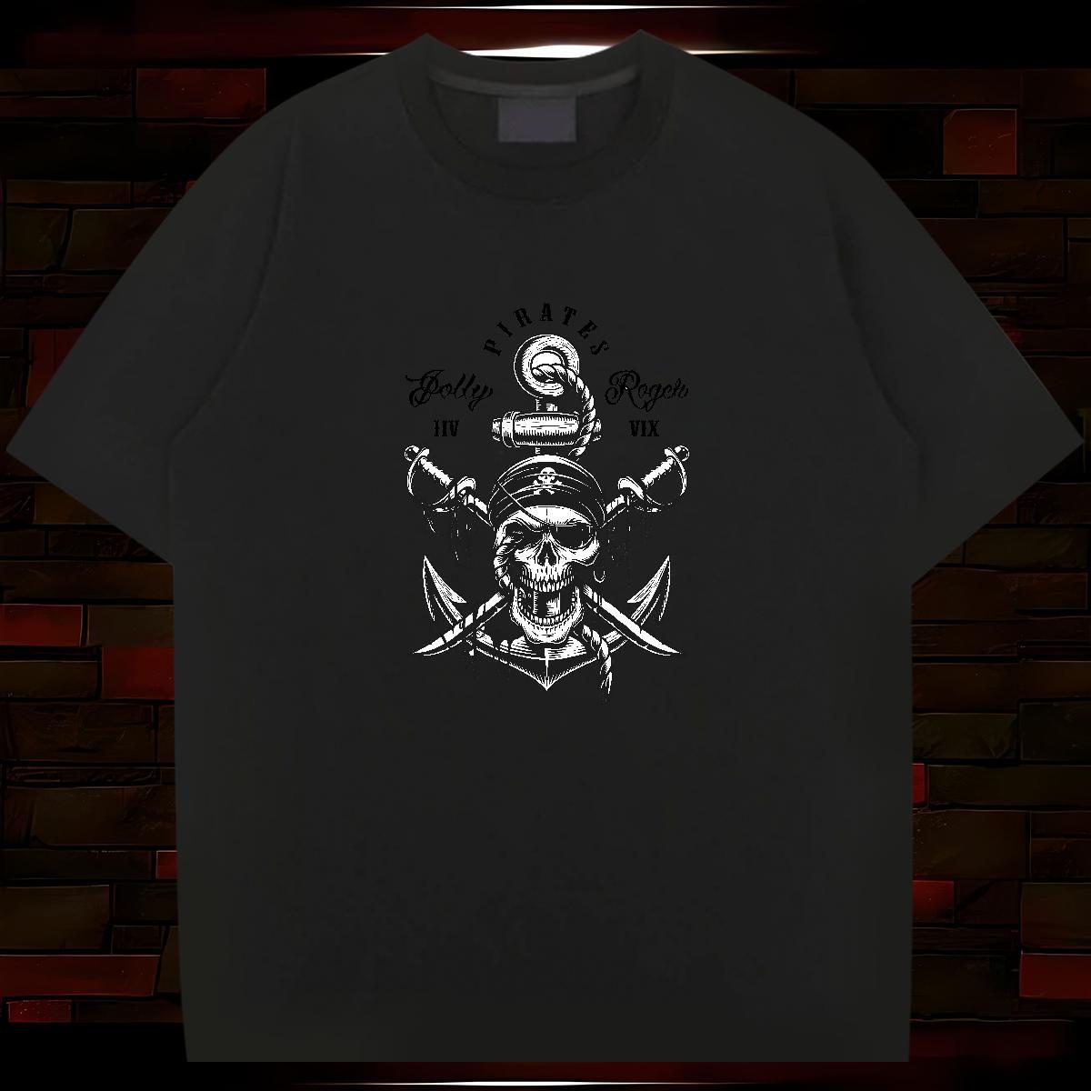 Brand T Shirts Men 230g 100% Cotton skull Daily Wear Oversized 3XL 4XL Breathable Men Tops Tees 2024 Designer Top Tees