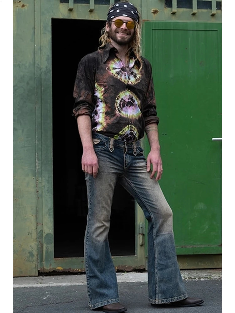 Trend Denim Tribe Men Jeans Spring Fall Flare Pants Hip Hop Everyday Wear Pants Summer Fashion Men Quality Jeans S-3XL 240824