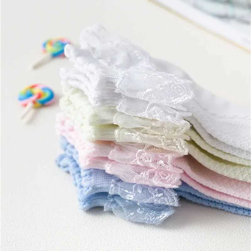 Lace Ruffle Baby Breathable Socks Children Kids School Student Princess Socks Girls Toddler Beautiful White Dance Short Socks CL240824