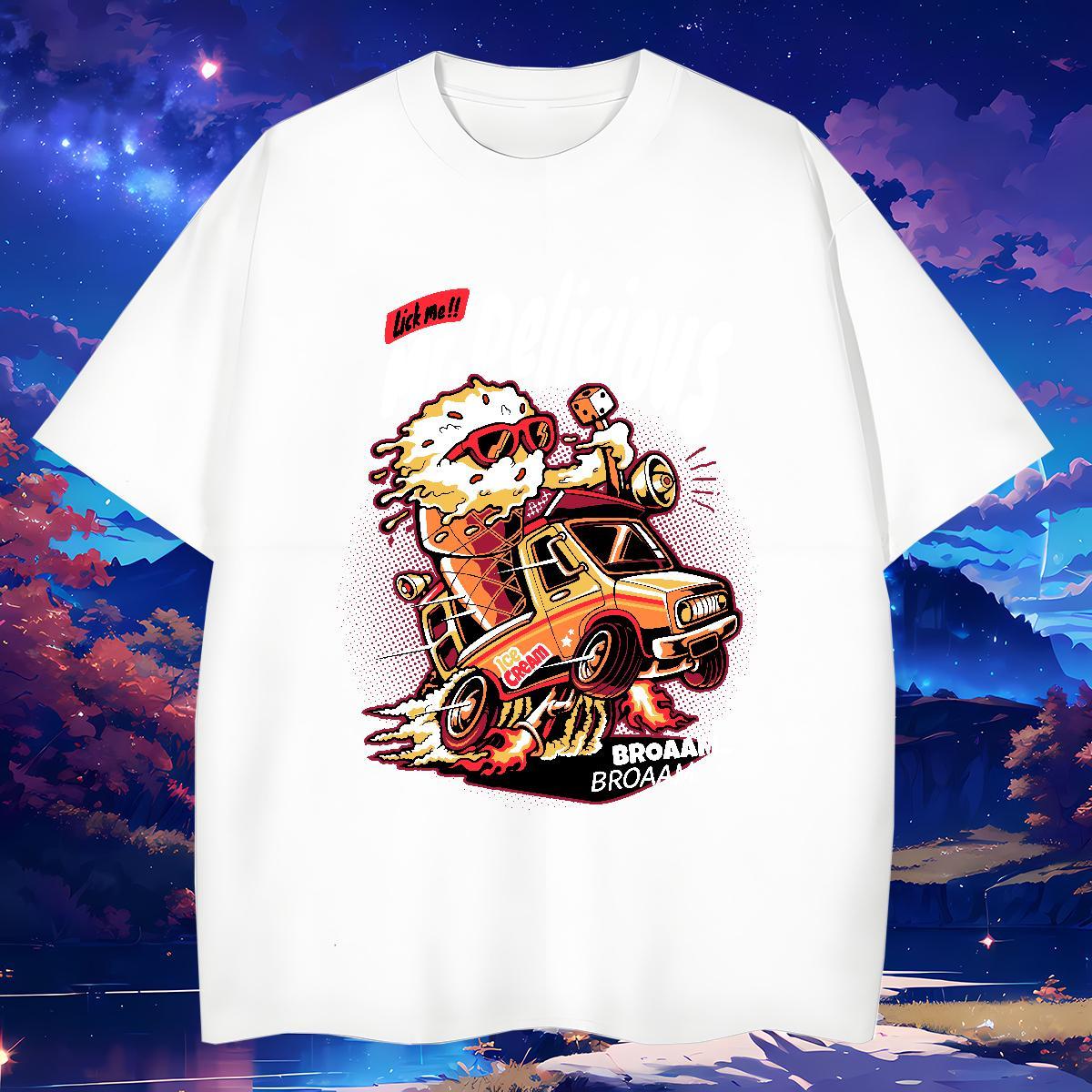 Wholesale Mens T Shirts 230g Cotton ET Beach Anime Breathable Crew Neck Men Tees Casual New Tee Shirt