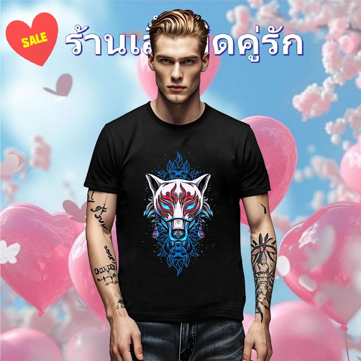 2024 Designer Tshirt for Man Woman wolf Anime Printing Street 230g Pure Cotton Tees Crew Neck Comfortable T Shirt For Man Customized
