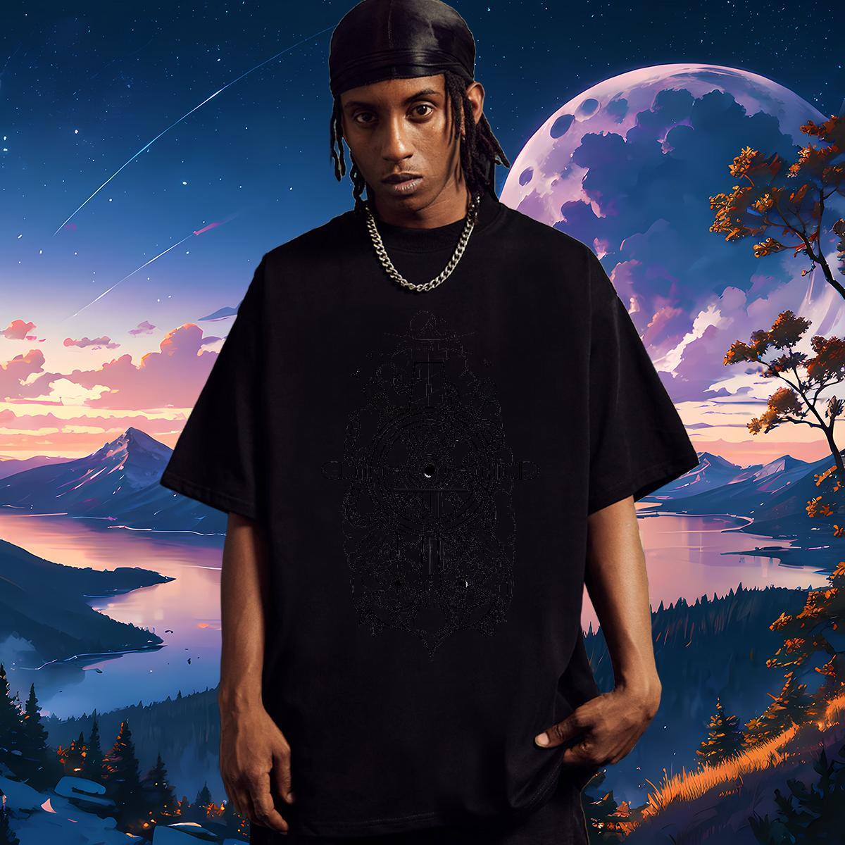 Cool T-Shirts 230g 100% Cotton eye of the devil Casual Oversized 3XL 4XL Breathable Crew Neck Men Tshirts New Arrival Tops