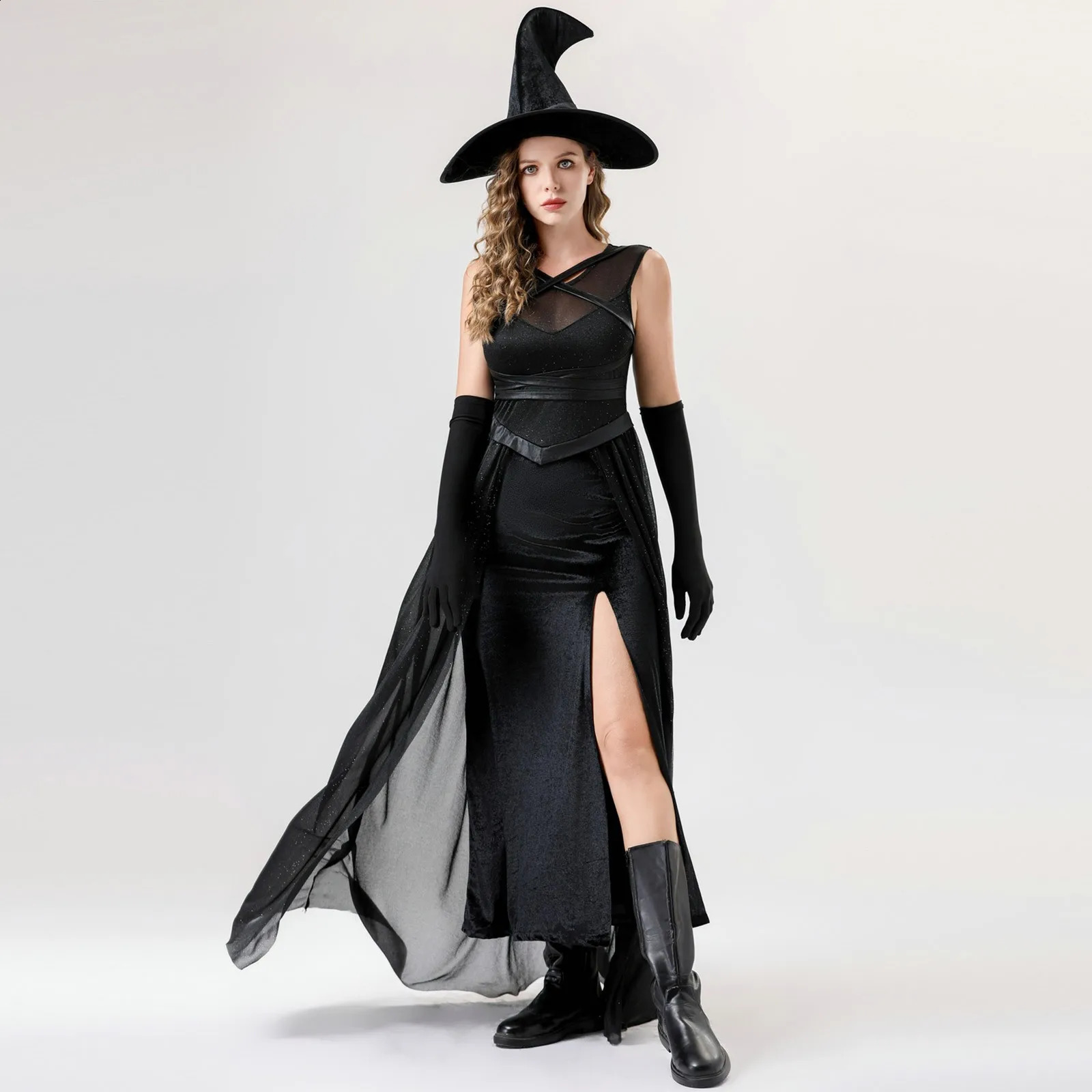 Womens Halloween Black Devil Costume Witch Uniform Party Vestdos Mujer Rupas Femininas 240823