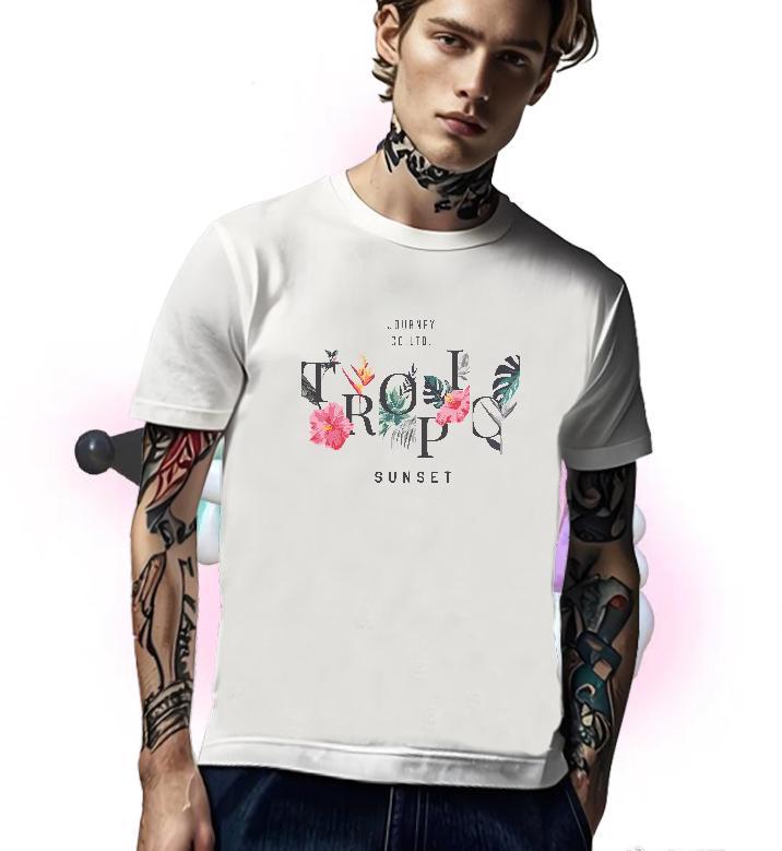 Cool T-Shirts 100% Cotton 230g letter Summer Casual Asian Size Breathable Short Sleeve Men Tshirts New Clothings