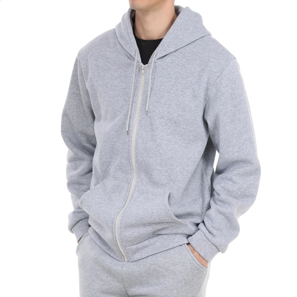 Casual Jacket Men Women Fleece Sweatshirts Loose Zip Hoodies Spring Daily Clothing Sports Coat Solid Color Jacket Y2k Streetwear 240823