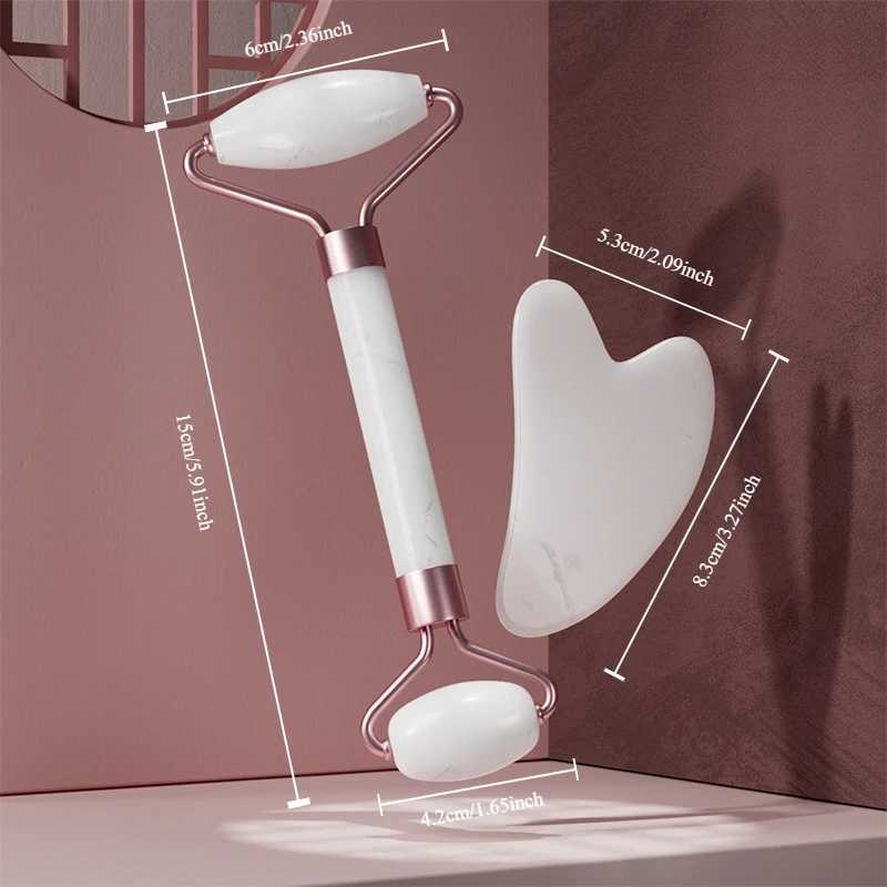 2Pcs Face Massager Roller Guasha Board Resin Scraper Wrinkle Remover Massage Roller for Facial Lifting Body Slim Skin Care Tools CL240824