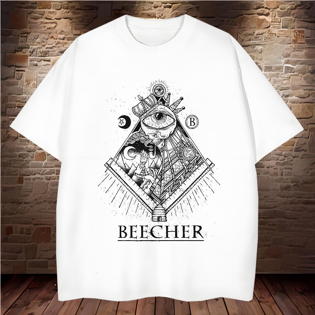Classic T Shirts Men 230g Pure Cotton eye of the devil Casual Daily Wear Custom Printed Breathable Crew Neck Couples T Shirts Factory Direct Clothings