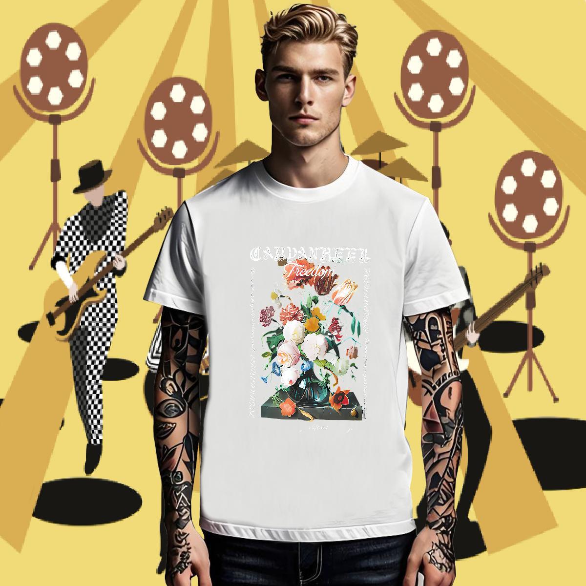 Fashion Design Tshirt for Man Woman flower Casual 230g Pure Cotton Polos Breathable Popular T Shirts Men Plus Size Cartoon