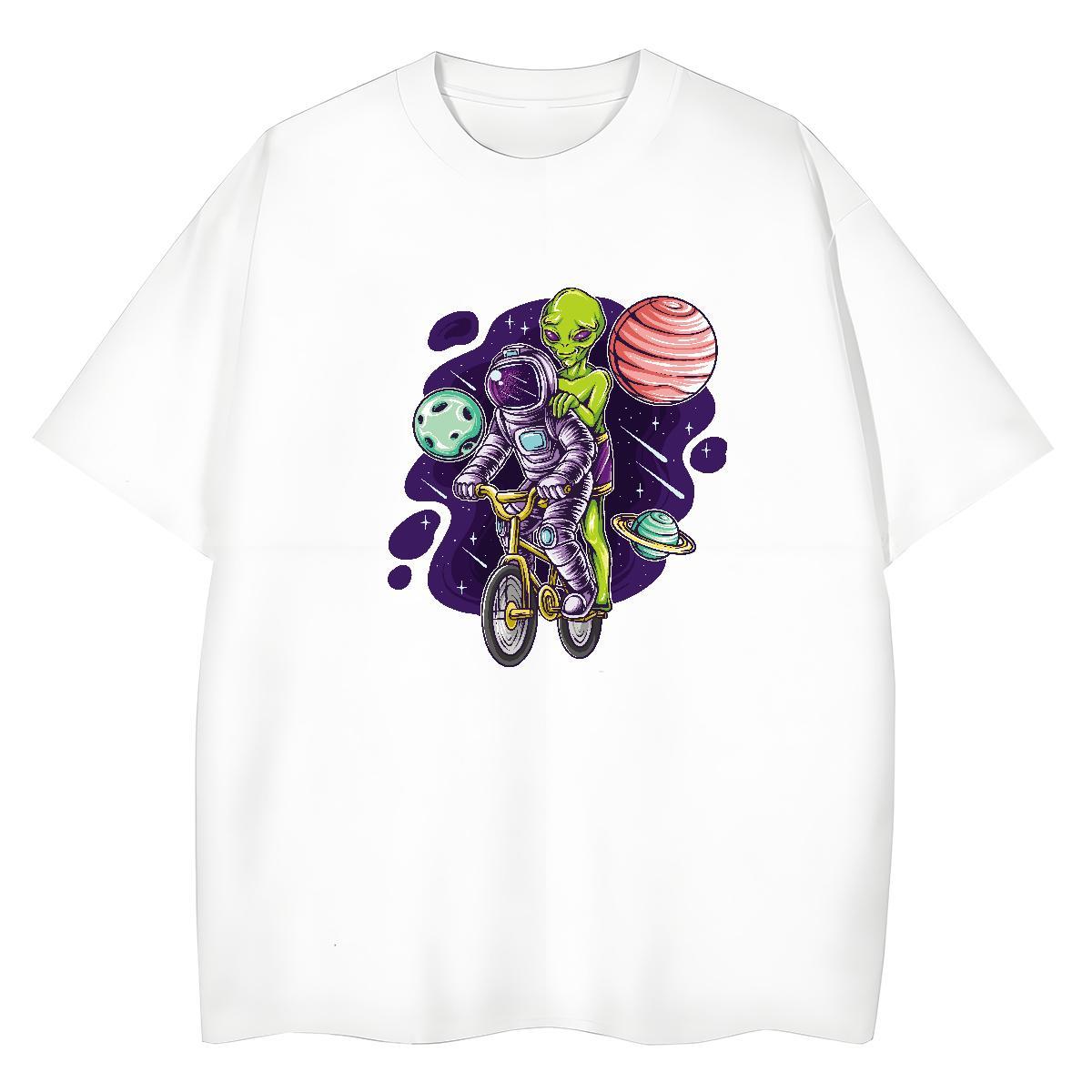 Nice Woman Tshirt 100% Cotton 230g cosmonaut Sports Street Wear T-Shirts for Women Crew Neck Breathable Custom Printing Clothes