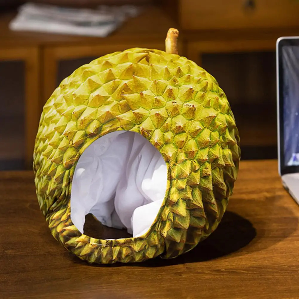 Cartoon Plush Durian Hat Fruit Headgear Simulation Durian Hat Cute Funny Decorative Selfie Cosplay Party Hats Performance Props 240823