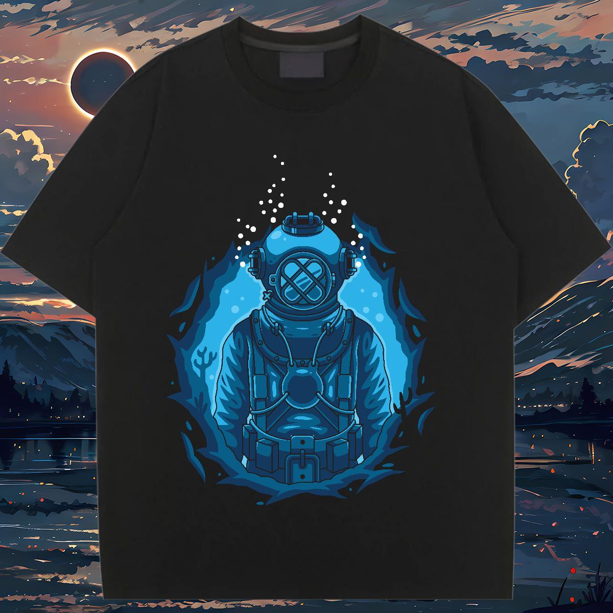 Lady Tshirt for Man Woman 230g Cotton outer space Outdoor Women T Shirts Breathable Soft DIY Logo Tee Shirt