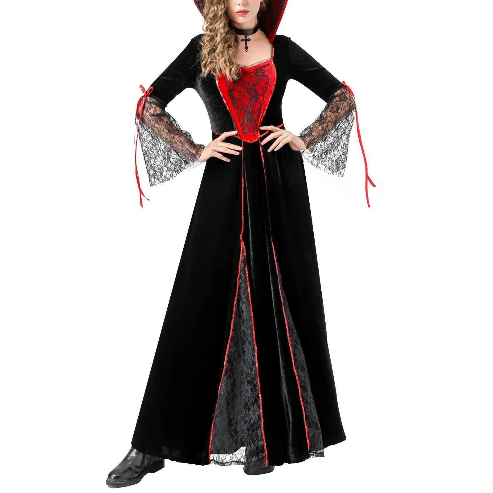 Halloween Black Queen Role Playing Costume Adult Female Stage Fancy Dress Carnival Party Up 240823
