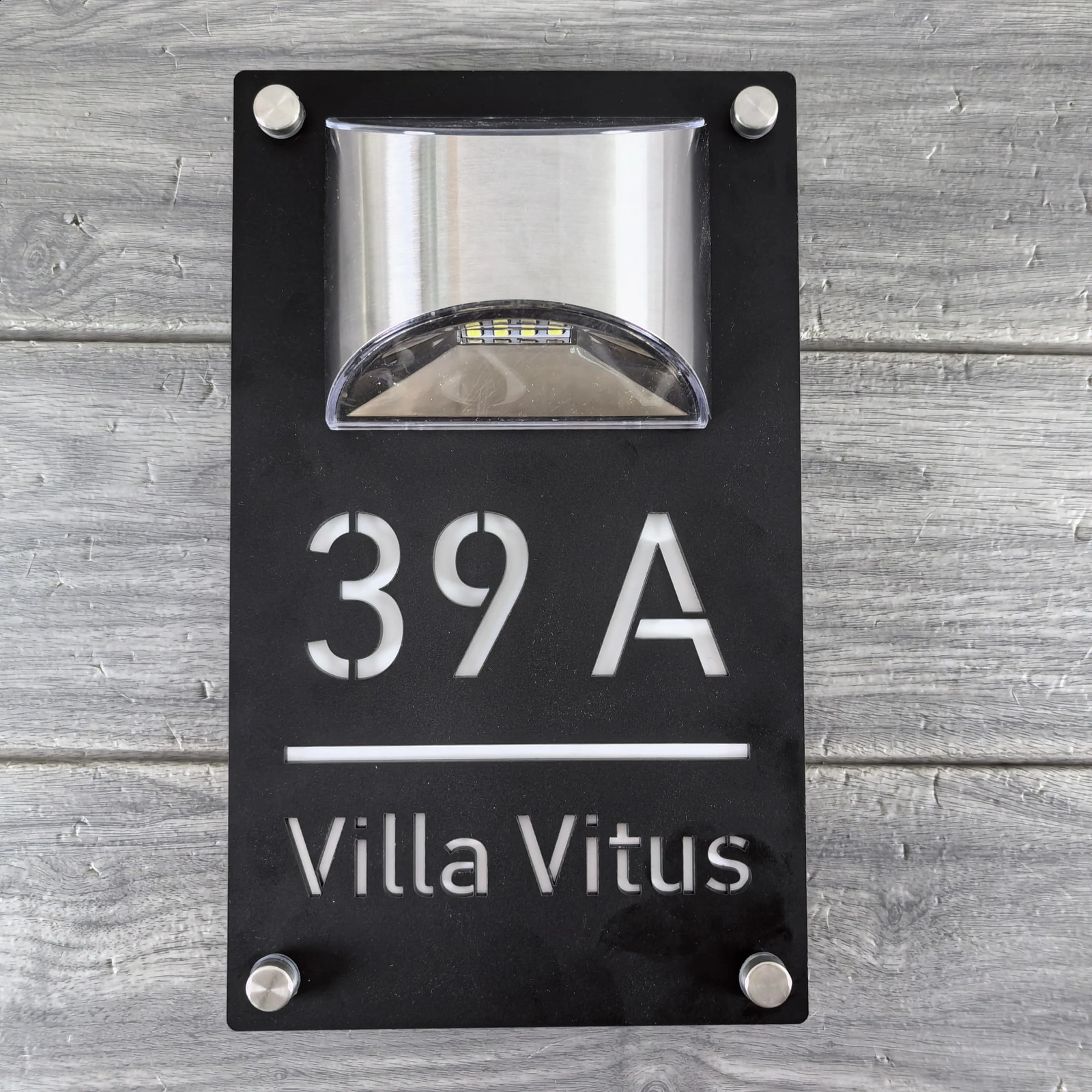 Customized House Sign Solar LED Light Modern Residential Address Sign 3D Laser Cut Address Plaque Outdoor Street Name Door Plate 240823