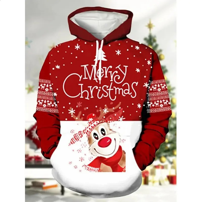 3D Santa Claus Xmas Printing Hoodies s Merry Christmas Fashion Hooded Sweatshirts Women Funny Hoodie Pullovers Tracksuits 240823