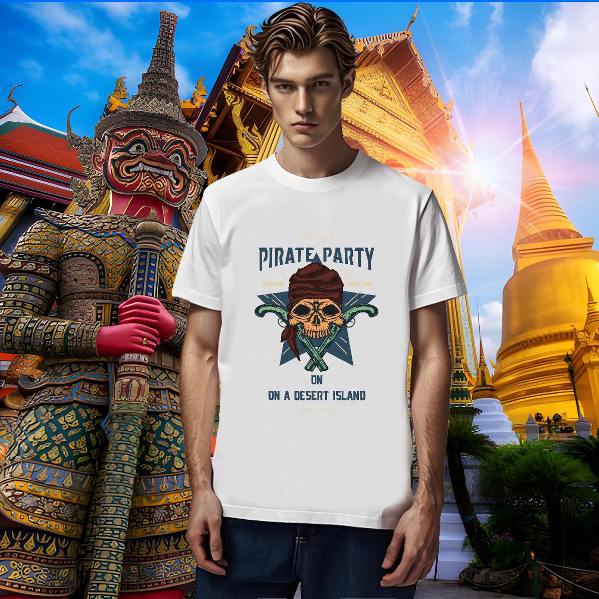 Cool Design Men T Shirts 230g Pure Cotton skull Street DIY Printed Crew Neck Breathable Men Tees New Arrival Polos