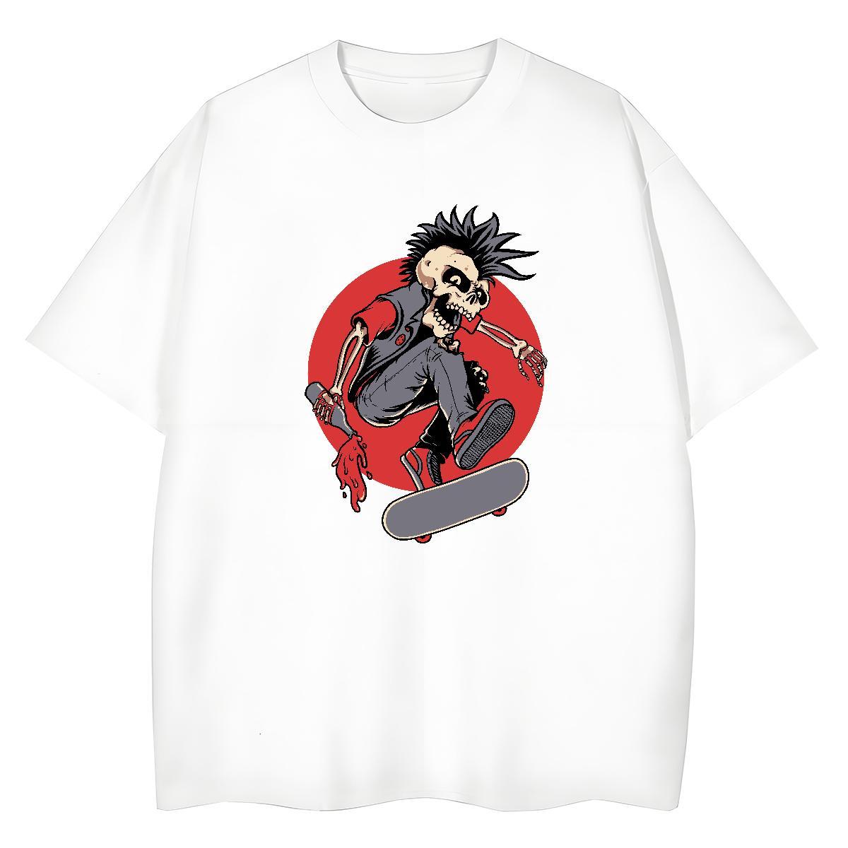 Cool T-Shirts for Men 230g 100% Cotton skateboarding Daily Outfit Custom Big Size Breathable Short Sleeve Men Tees Casual New Tops Shirt