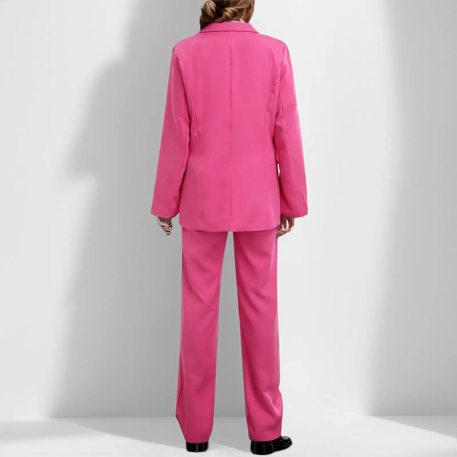 Womens autumn pants set 2piece long sleeved mens jacket clothing business womens straight leg 240823