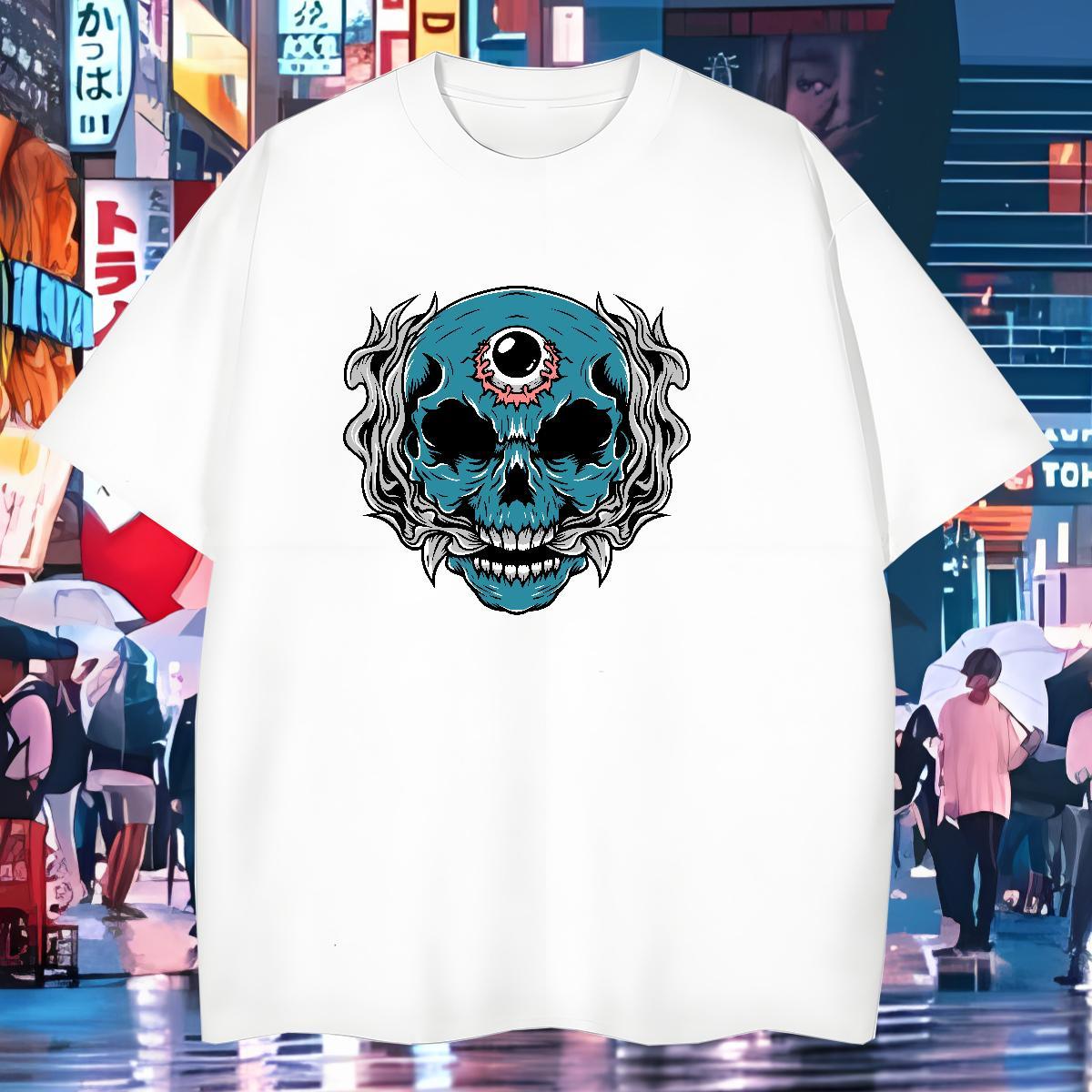 Popular T-Shirts 100% Cotton 230g skull Daily Outfit Plus Size Custom Breathable Crew Neck Men Tops Tees Brand Tees Shirts