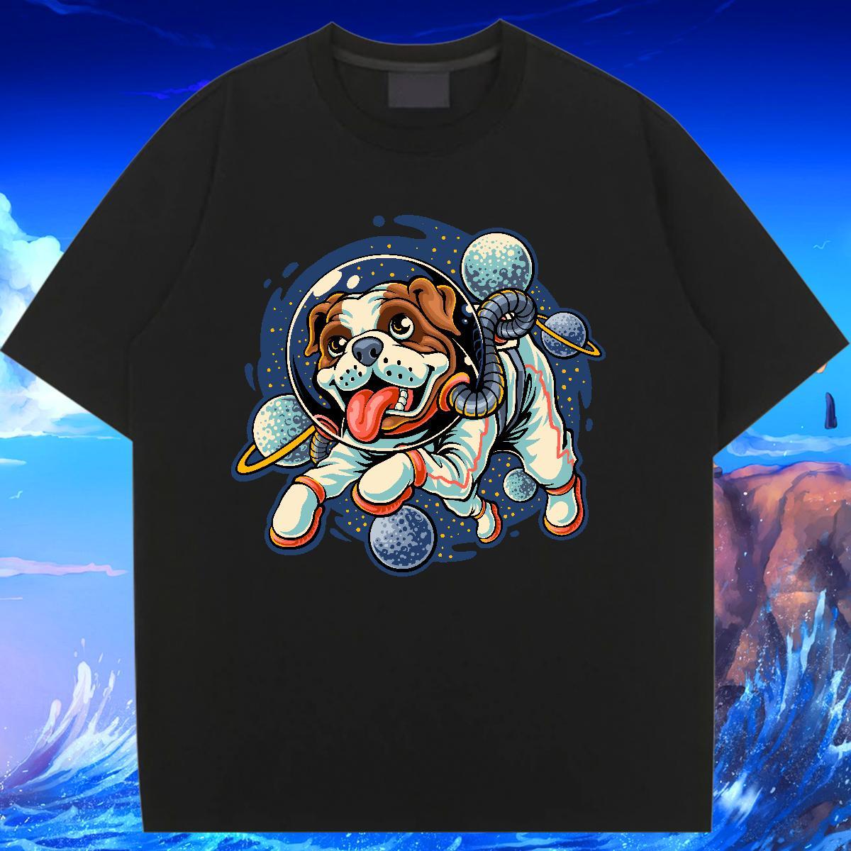 Brand Women Tshirts 100% Cotton 230g cosmonaut Sports Casual T-Shirts Crew Neck Breathable Anime Wear