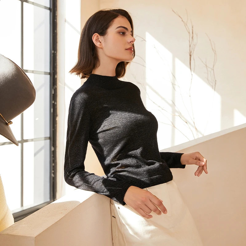BC-266 Half High Collar Woollen Undershirt Wool Top Quality Thin Knitted Womens Sweaters Pullovers Clothes 240824