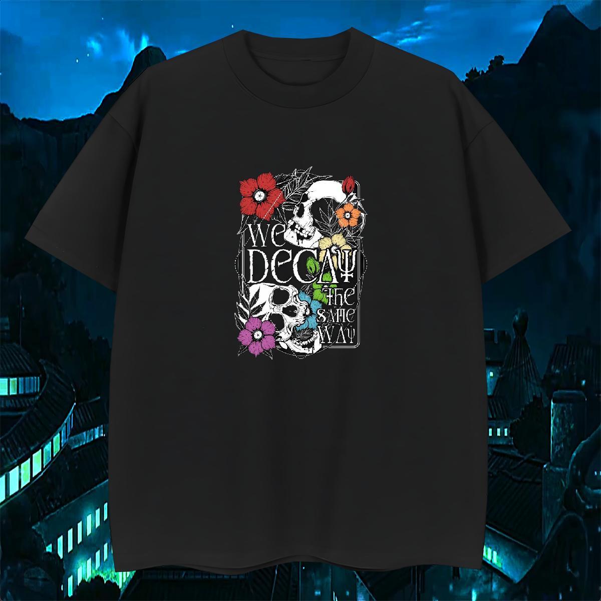 Unisex T Shirt For Man 230g Cotton skull Street wear Hip Hop Custom Printing O-Neck Short Sleeve Tshirts 2024 DIY Clothes