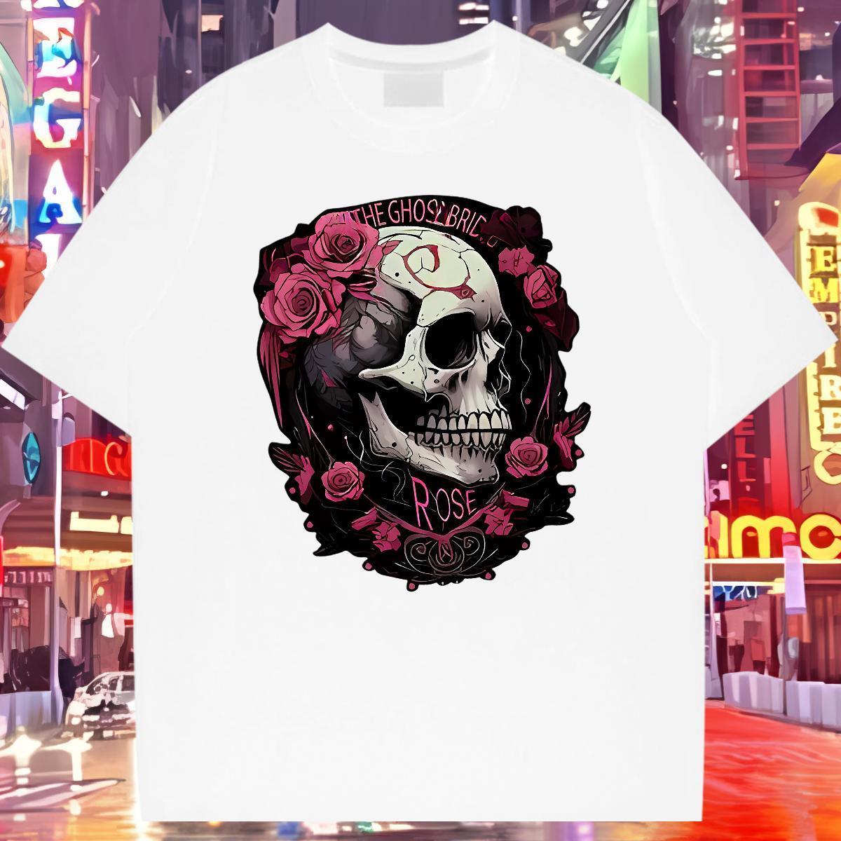 Classic T Shirts Men 100% Cotton 230g skull Daily Outfit Oversized 3XL 4XL Breathable Crew Neck Mens Tshirts New Arrival Tops Tees