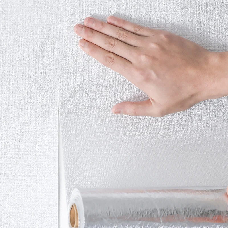 50cmX10m Linen 3D Foam Self-adhesive PVC Solid Color Thickened Waterproof Background Wall Renovation Wallpaper Wall Stickers 240823