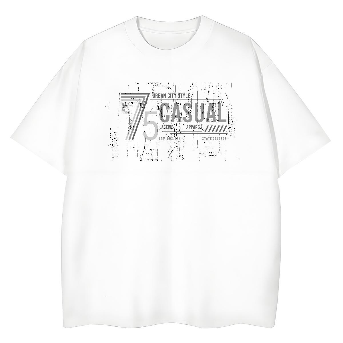 Comfortable T shirt 230g Pure Cotton letter Daily Wear Anime O-Neck Short Sleeve Men Tops Tees Customized Tees Shirts