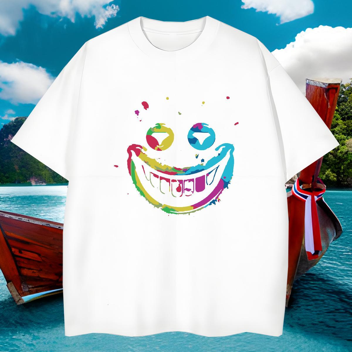 High Quality T shirt 230g 100% Cotton skull Beach DIY Logo Oversized Crew Neck Breathable Men Tops Tees Designer Wear
