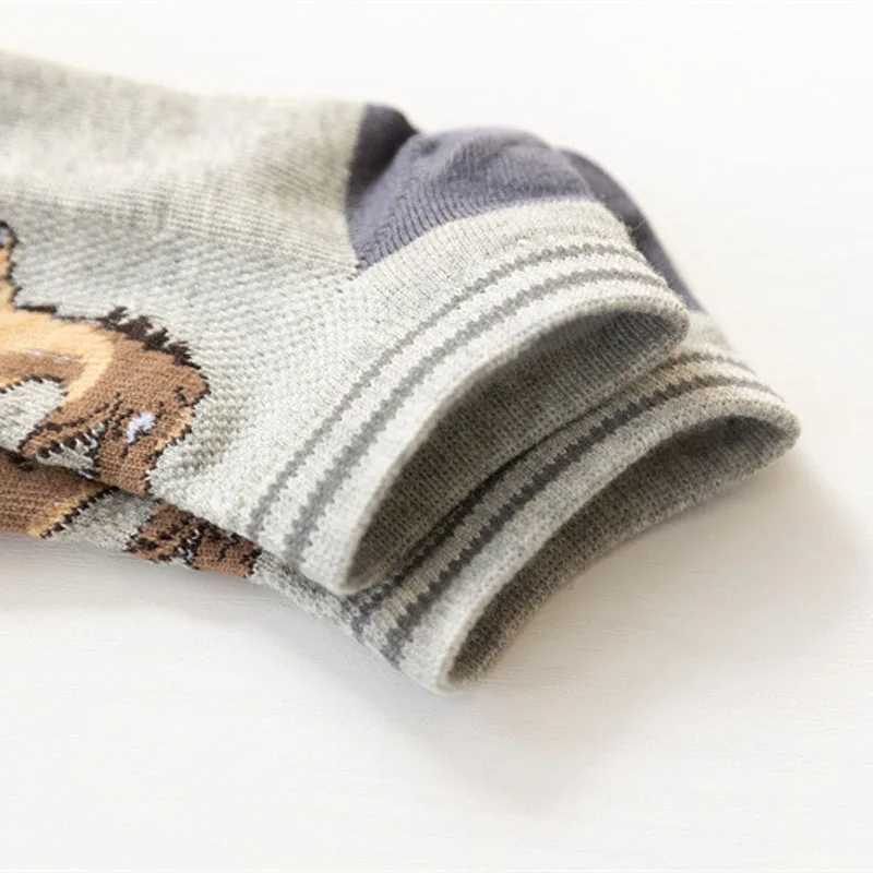 5 Pairs Boys Dinosaur Pattern Socks Comfortable Breathable Casual Soft Kids Socks CL240825