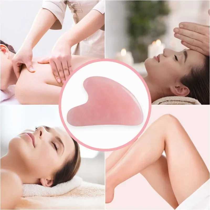 Pink Gua Sha Roller Massager Rose Scraping Facial Skin Beauty Care Resin Guasha Board for Body Scraping Face Massage Tool Set CL240824