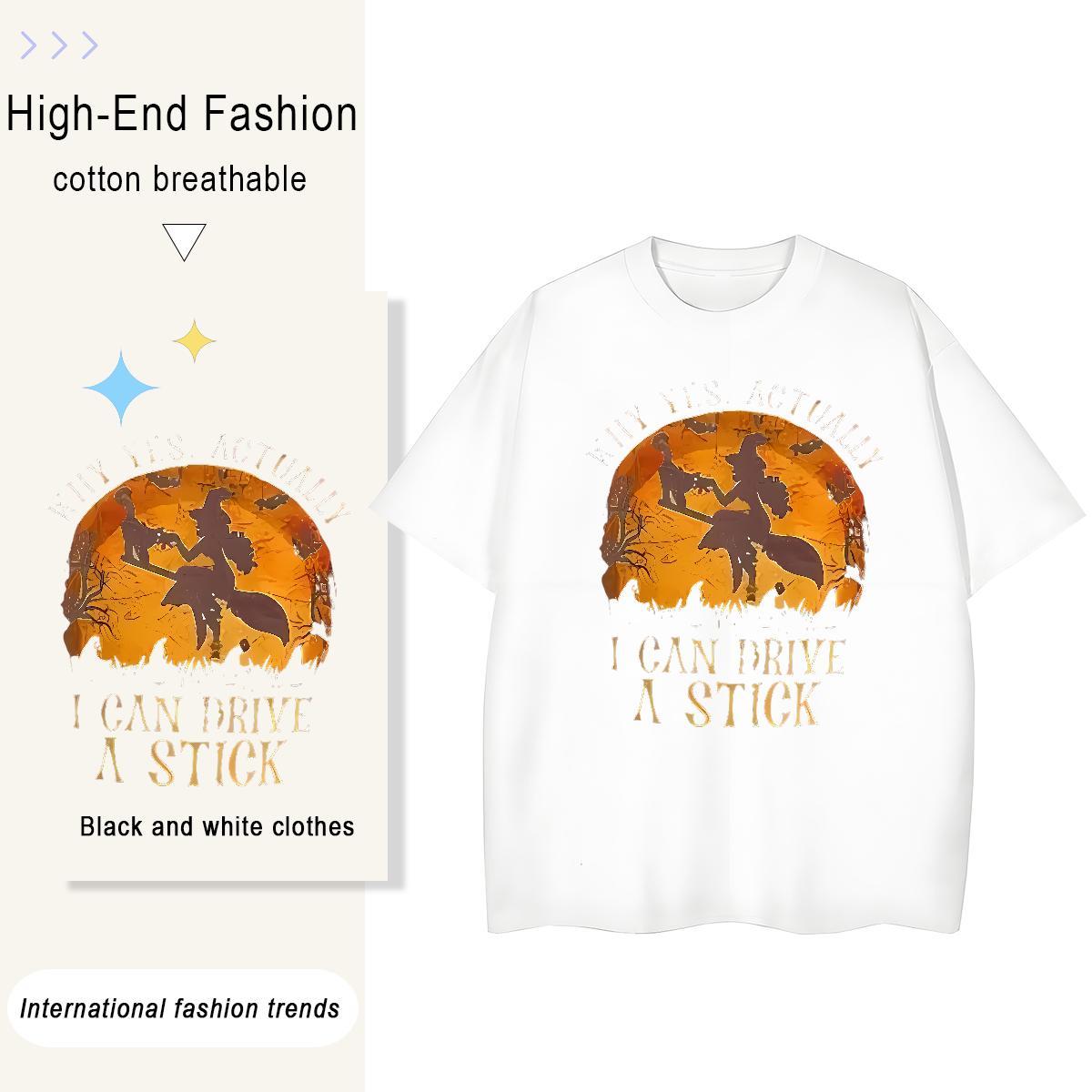 2024 Summer Men Clothes T-Shirt halloween Hip Hop Street 230g 100% Cotton Tees Shirts Breathable Crew Neck Unisex T-Shirts for Men Custom Print Oversi