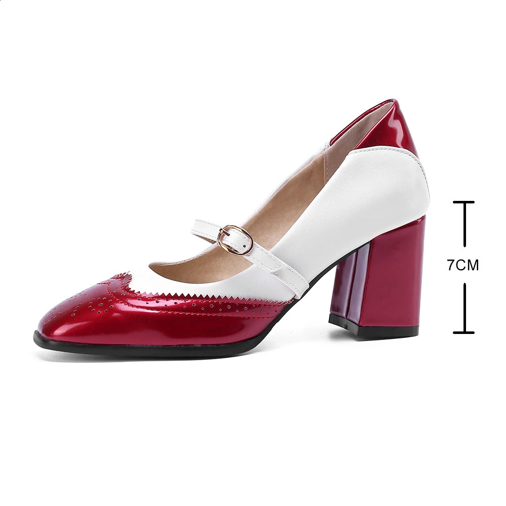 Mary Janes Shoes OL High Heels Womens Sweet Pump Thick Autumn Womens Round Shoes Party Wedding High Heels Womens Shoes 240823