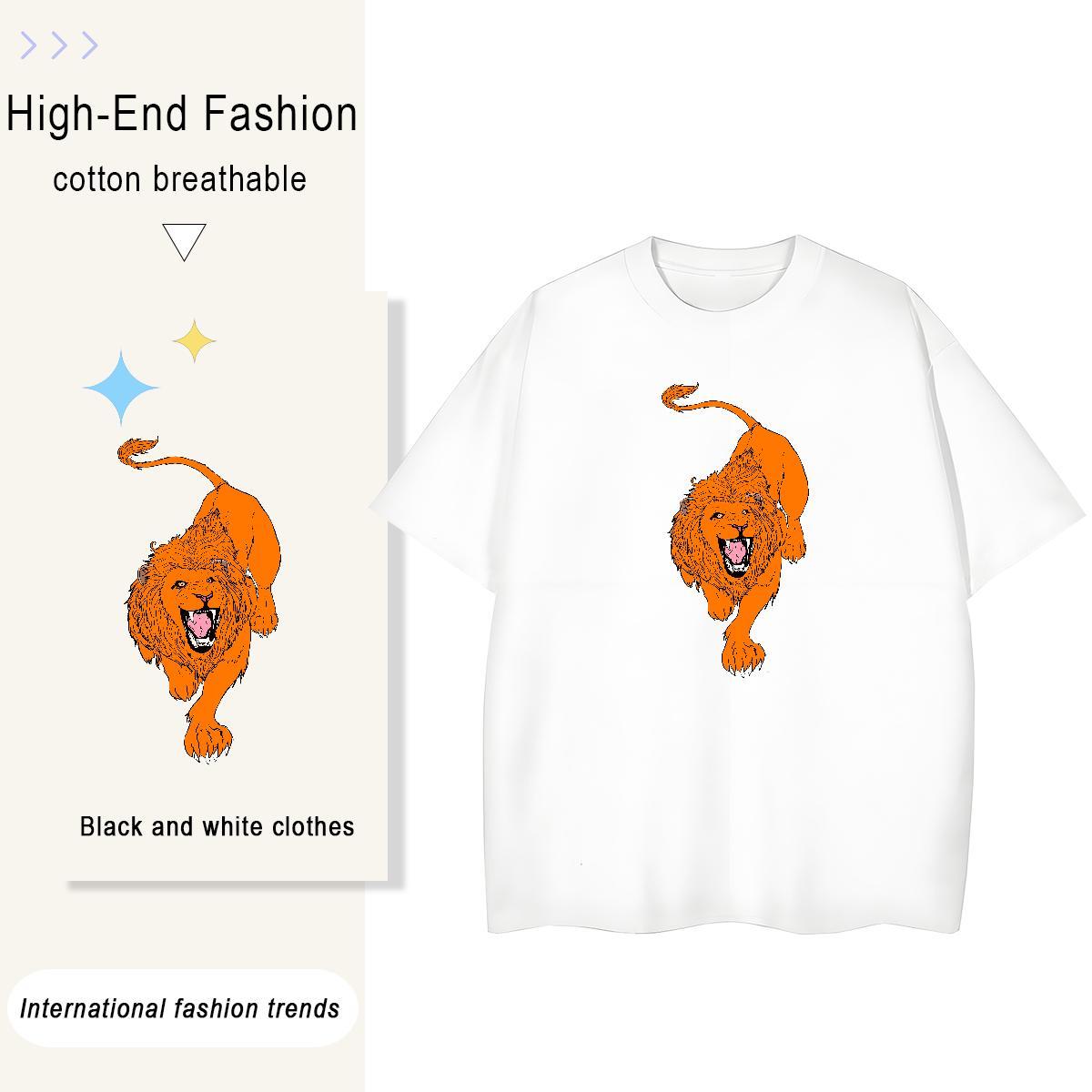 New Designer Men Tshirts tiger Hip Hop 230g 100% Cotton Clothings Breathable Crew Neck Brand T Shirt For Man Custom Print Oversized
