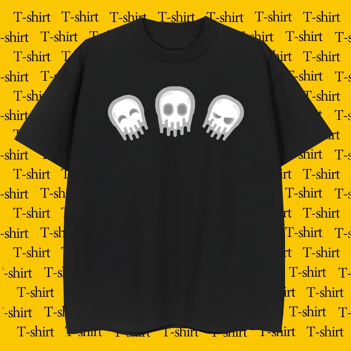 Cool Design T Shirts Men 230g 100% Cotton skull Street Black White Breathable Crew Neck Tshirts Stylist Tops Shirt