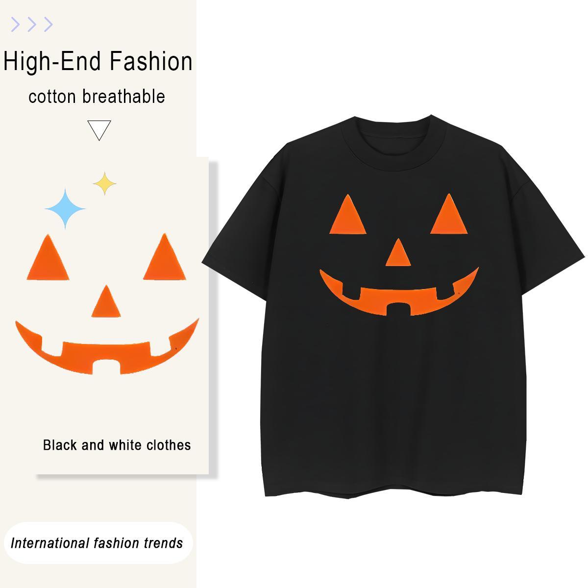 Stylist Men Tees halloween Spring Summer 230g Cotton Tops Shirt Breathable Short Sleeve Loose Fit Man T Shirts Cartoon Print