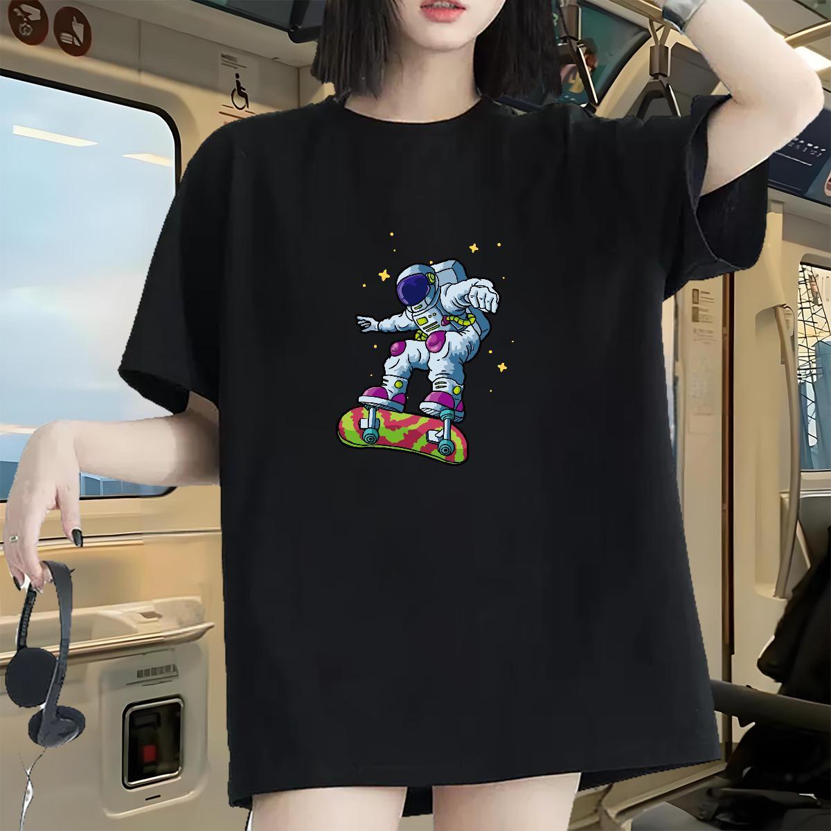 Wholesale Lady T shirt 230g Cotton universe Sports Casual T-Shirts Breathable Short Sleeve DIY Printed Polos