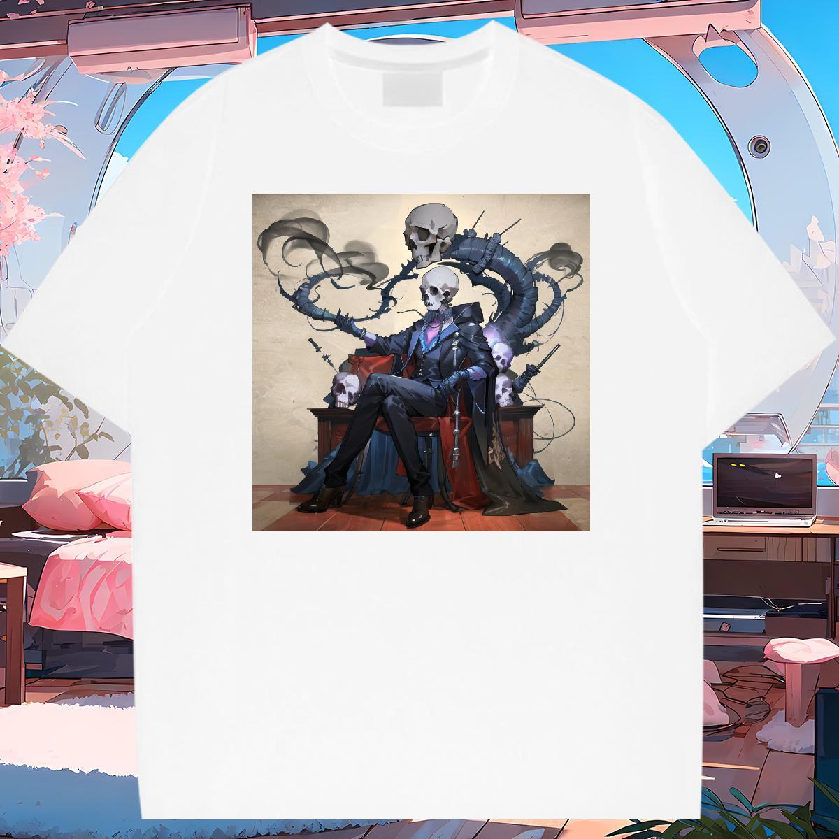 Cool Design Mens T Shirts 230g 100% Cotton skull High Street Hip Hop Plus Size Cartoon Short Sleeve O-Neck Men Tshirts Designer Wear