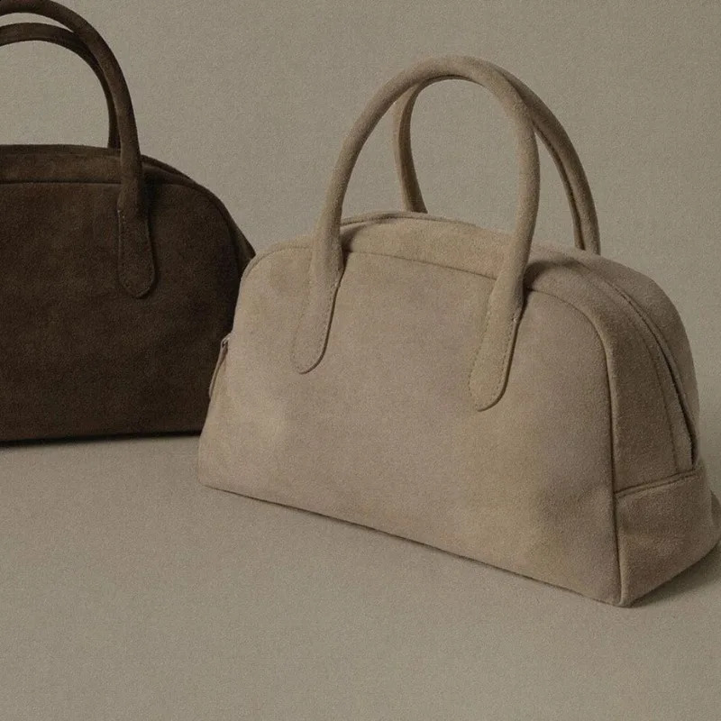 Suede Vintage Bowg Boston Handbag | 2024 Large Capacity Fashion Sense Womens Bag 4