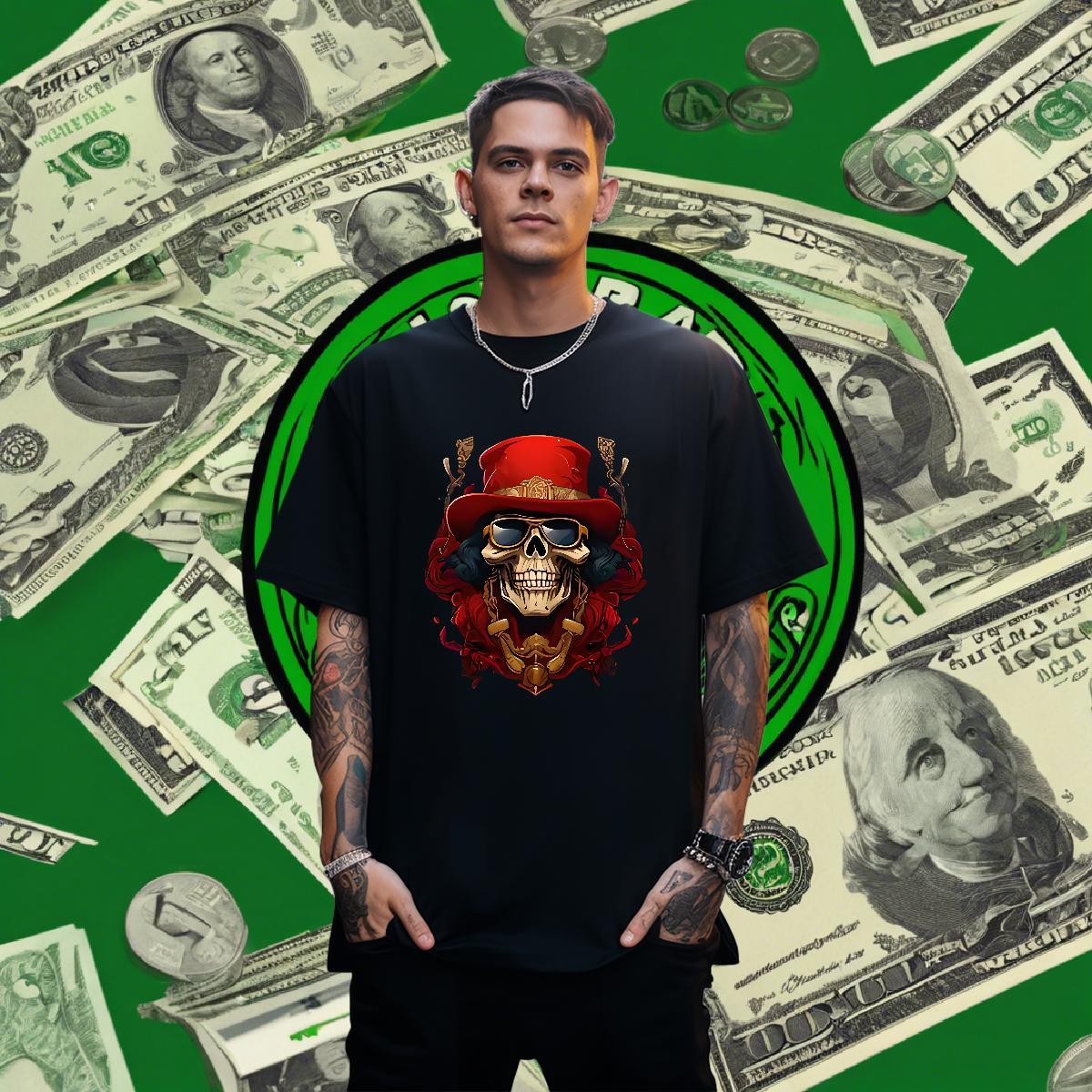 Popular T Shirts Men 100% Cotton 230g skull Sport Oversized 3XL 4XL Round Neck Short Sleeve Men Tops Tees 2024 New Polos