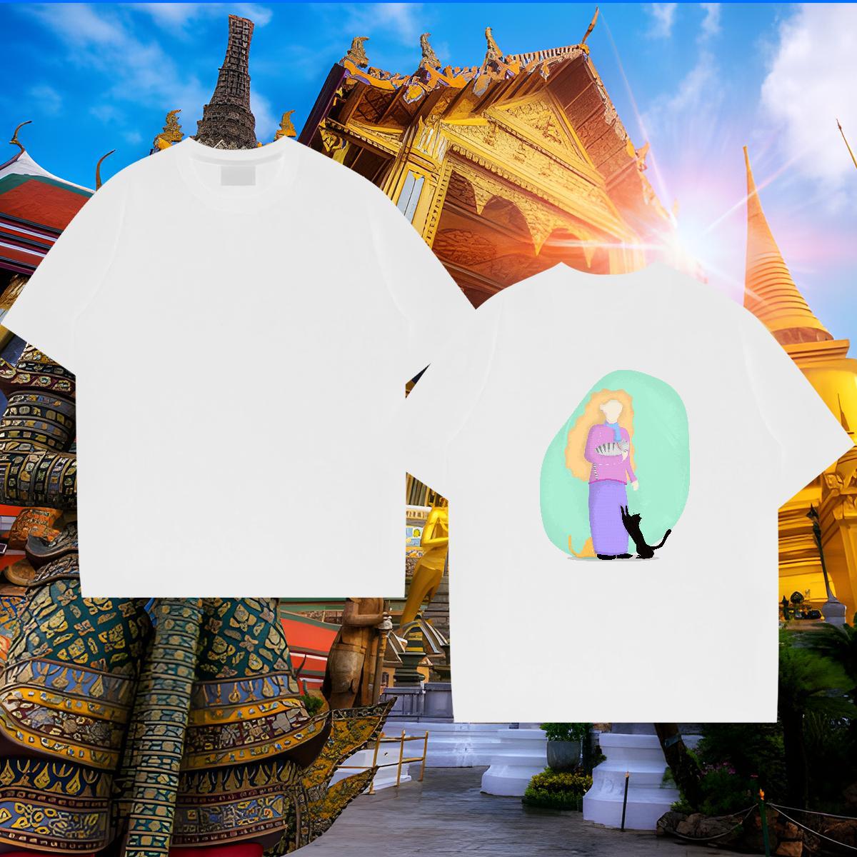 Cool T Shirt For Man 230g Cotton portrait Daily Wear Oversized Breathable Short Sleeve Mens Tshirts New Arrival Top Tees