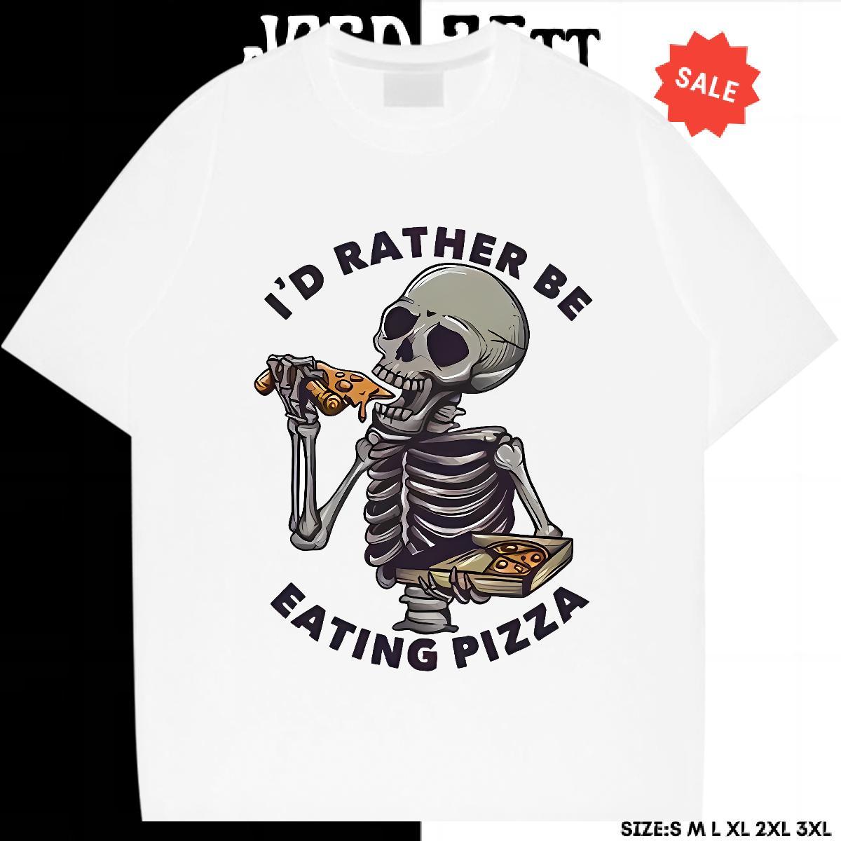 Soft T Shirts Men 230g Pure Cotton pizza Hip Hop Floral Print O Neck Short Sleeves Men Tshirts Fashion Clothings