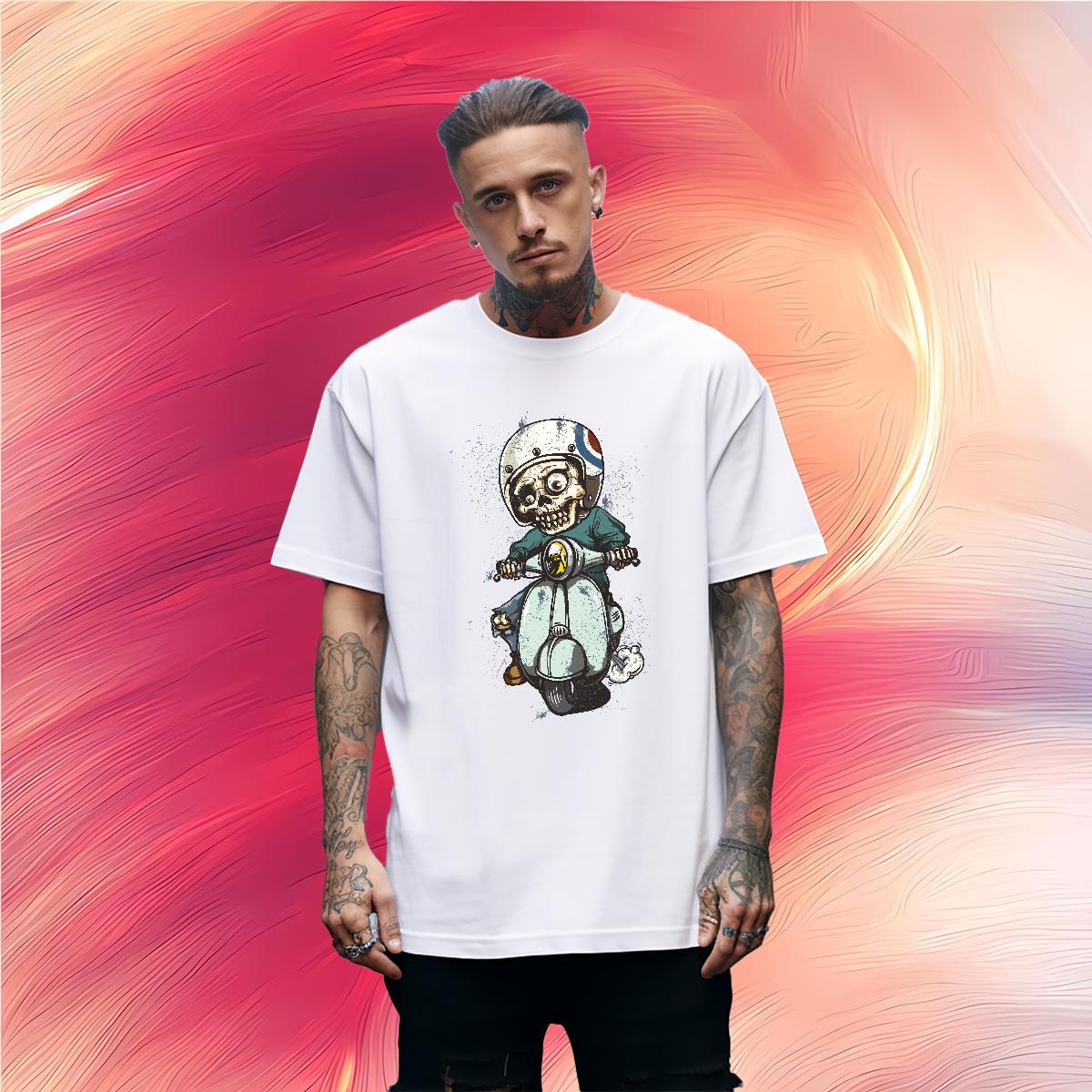 Classic Mens T Shirts 100% Cotton 230g skull Sports Casual Black White Breathable Soft Men Tshirts Fashion New Tees
