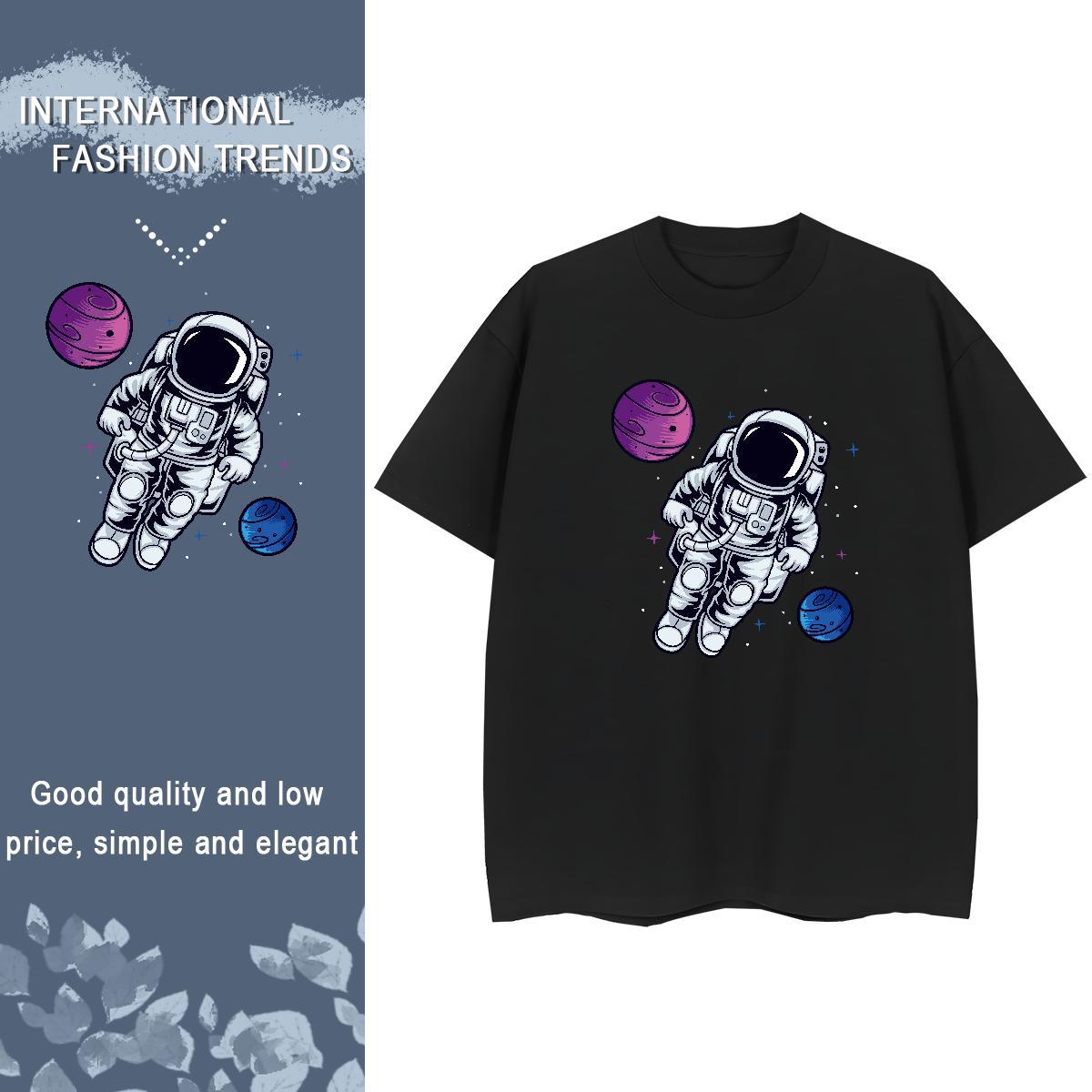 Free Shipping Unisex Tshirts 230g 100% Cotton universe Casual Beach T Shirt For Woman Breathable Soft Custom Print Oversized Polos