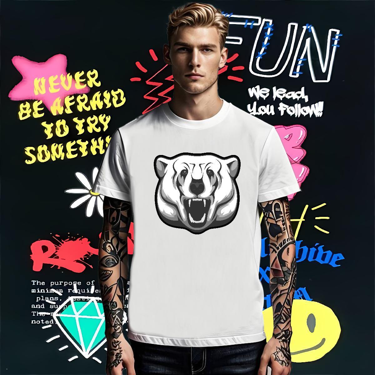 2024 Men Tees bear Home Outdoor 230g 100% Cotton Tees Shirts Breathable Crew Neck Wholesale T Shirt For Man DIY Anime