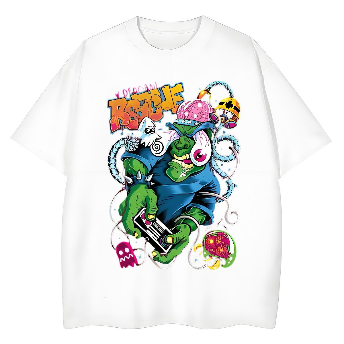 Brand Womens Tshirts 230g Cotton scare Hip Hop Street T Shirt For Woman Crew Neck Breathable Skull Clothes Shirt