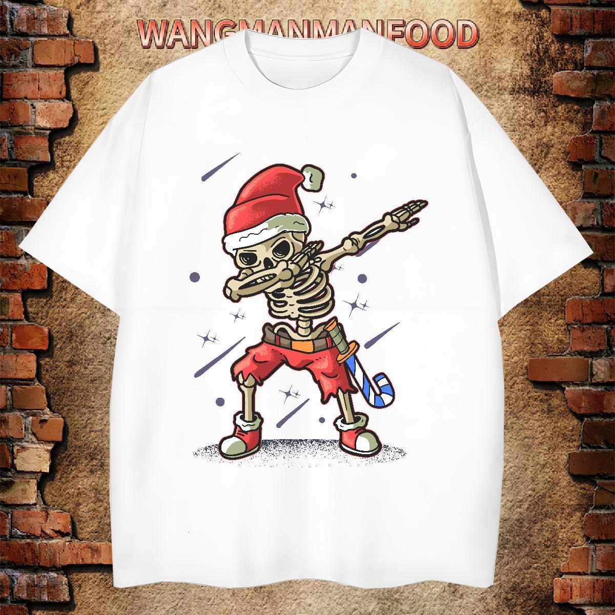 Free Shipping T-Shirts 230g Pure Cotton skull Outdoor Custom Print Oversized Breathable Short Sleeve Men Tops Tees DIY Tees Shirts