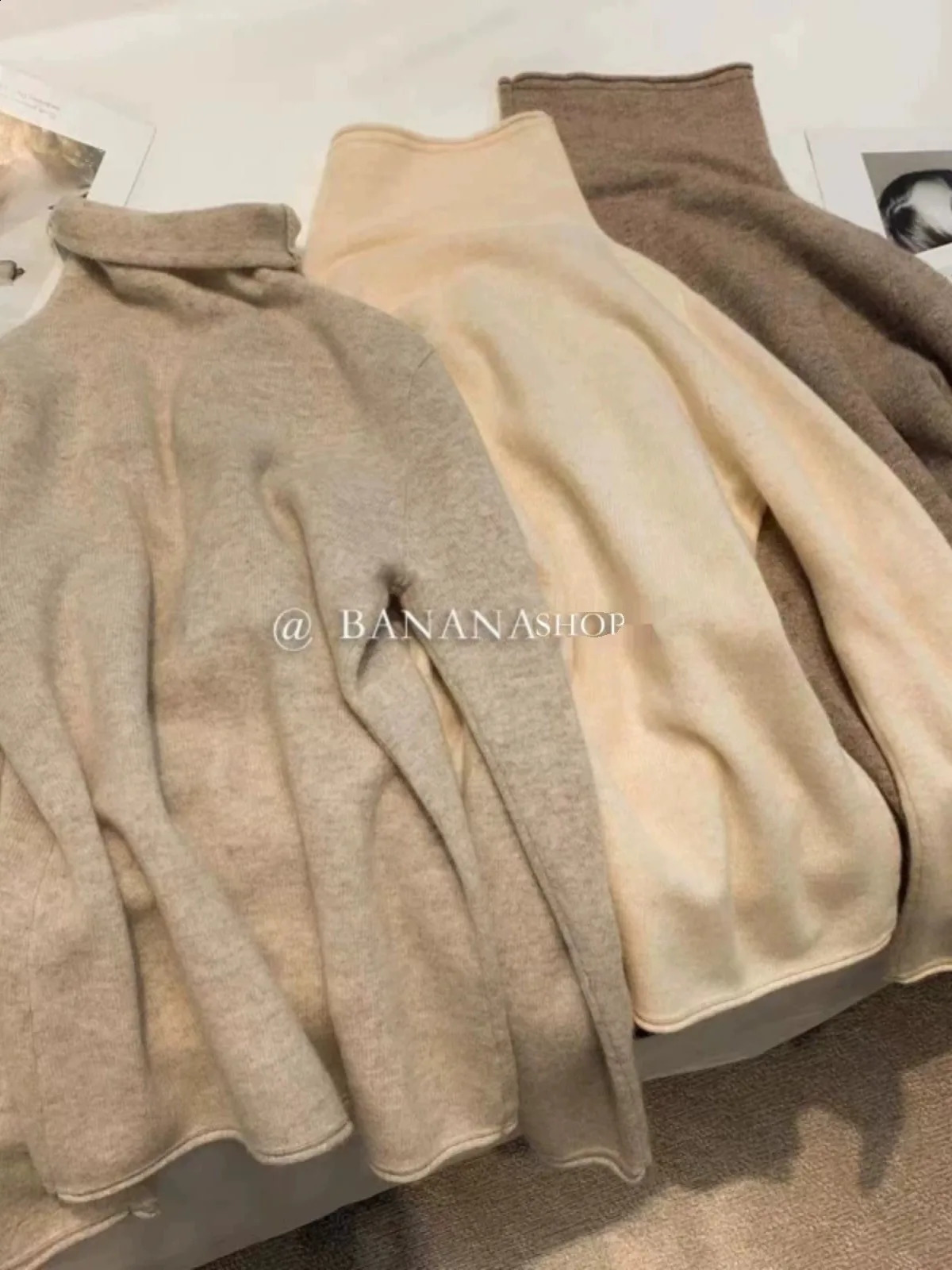 100% pure cashmere sweater womens turtleneck sweater with autumn winter pile neck sweater with rolled edge bottom knitwear 240824